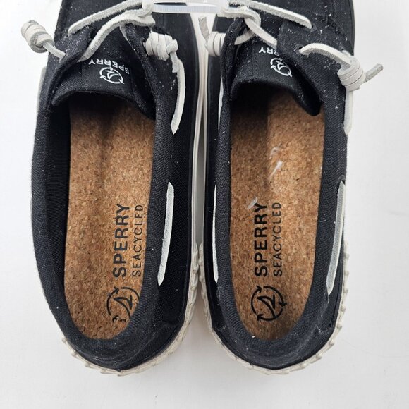 Sperry Women's Bahama 2.0 Black Platform Sneakers Size 11 - Picture 6 of 10